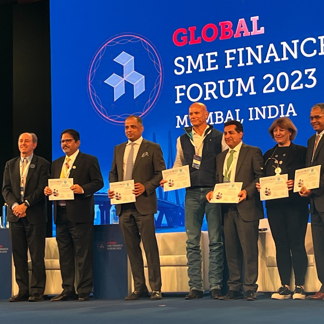 C2FO's tweet photo. Another exciting day at the @SMEFinanceForum in Mumbai, India! CEO Alexander Kemper participated in the session for the 2030 vision of #SME financing, while other #TeamC2FO members had a busy day at the C2FO booth.  #GSMEFF23 #SMEFinance https://t.co/ZHiuCD5BQq