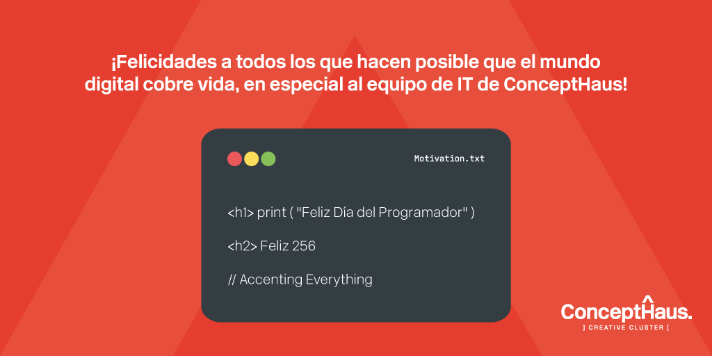 Concept_haus's tweet photo. Es momento de celebrar a esas personas que convierten unos y ceros en aplicaciones, sitios web interactivos y soluciones  innovadoras. ¡Feliz Día del Programador! #AccentingEverything #CreativeCluster 

#DiaDelProgramador #programacion https://t.co/ZtiTYlxGLi