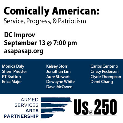 Come out for a great FREE lineup of military and military-adjacent comedians tonight at the @dcimprov and learn more about the @ASAP_Vets mission to support veterans in the arts!

#comedy #standup #standupcomedy #dcimprov #veteran #thingstodoindc