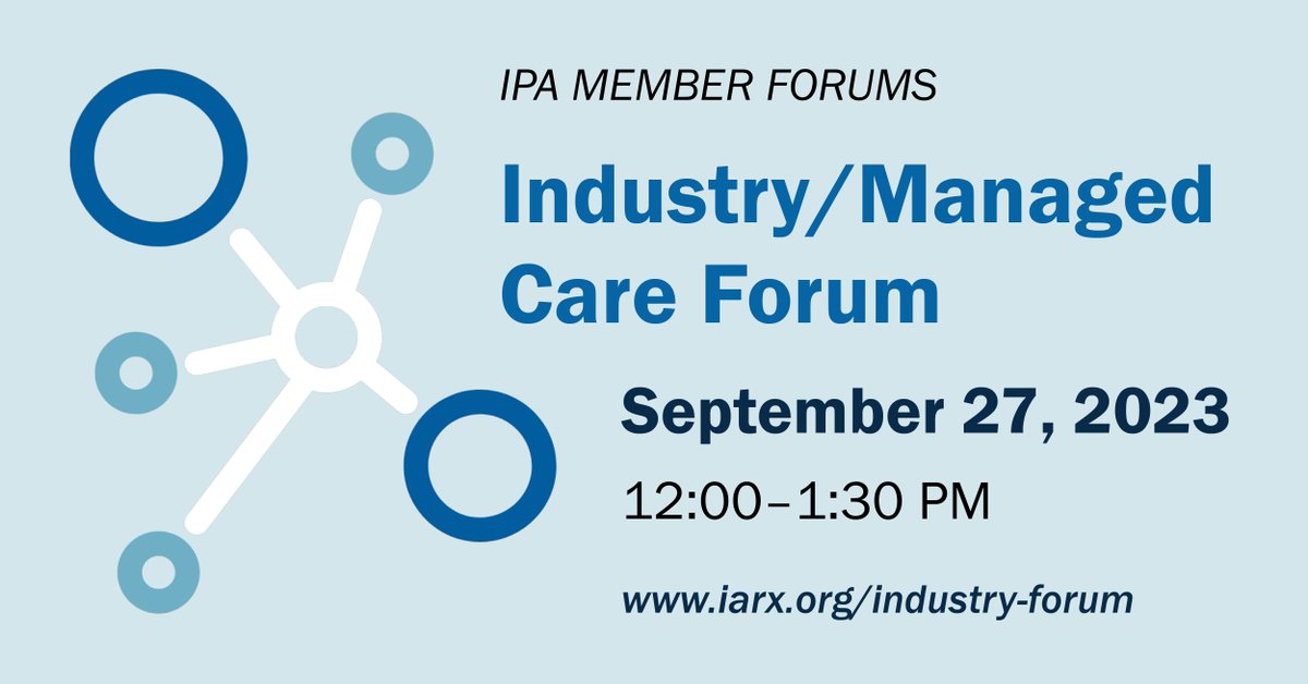 Interested in a career in industry or managed care? Join our next IPA Member Forum! Open to all ENGAGED Pharmacist, Pharmacy Technician, and Student Pharmacist members. Register today: bit.ly/3sLePNY #IPA @DrakeCPHS @UIPharmacy