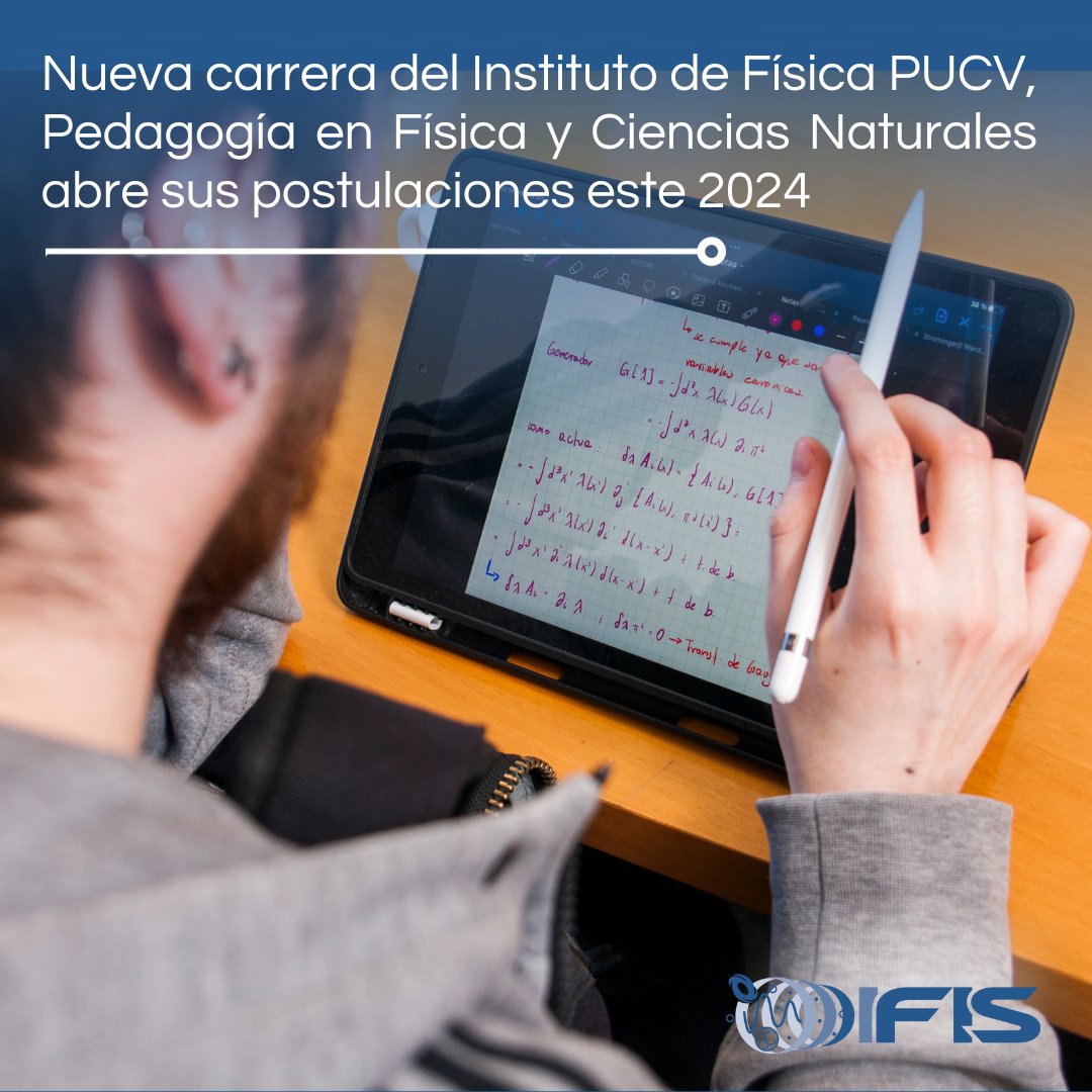 IFIS se prepara para la admisión 2024 de Pedagogía en Física y Ciencias Naturales. Decisión que nace de la necesidad de una educación más integral y de profesores que puedan abordar no solo la física, sino también la biología y la química. 

Nota aquí:
✨fis.ucv.cl/noticias-y-act…✨