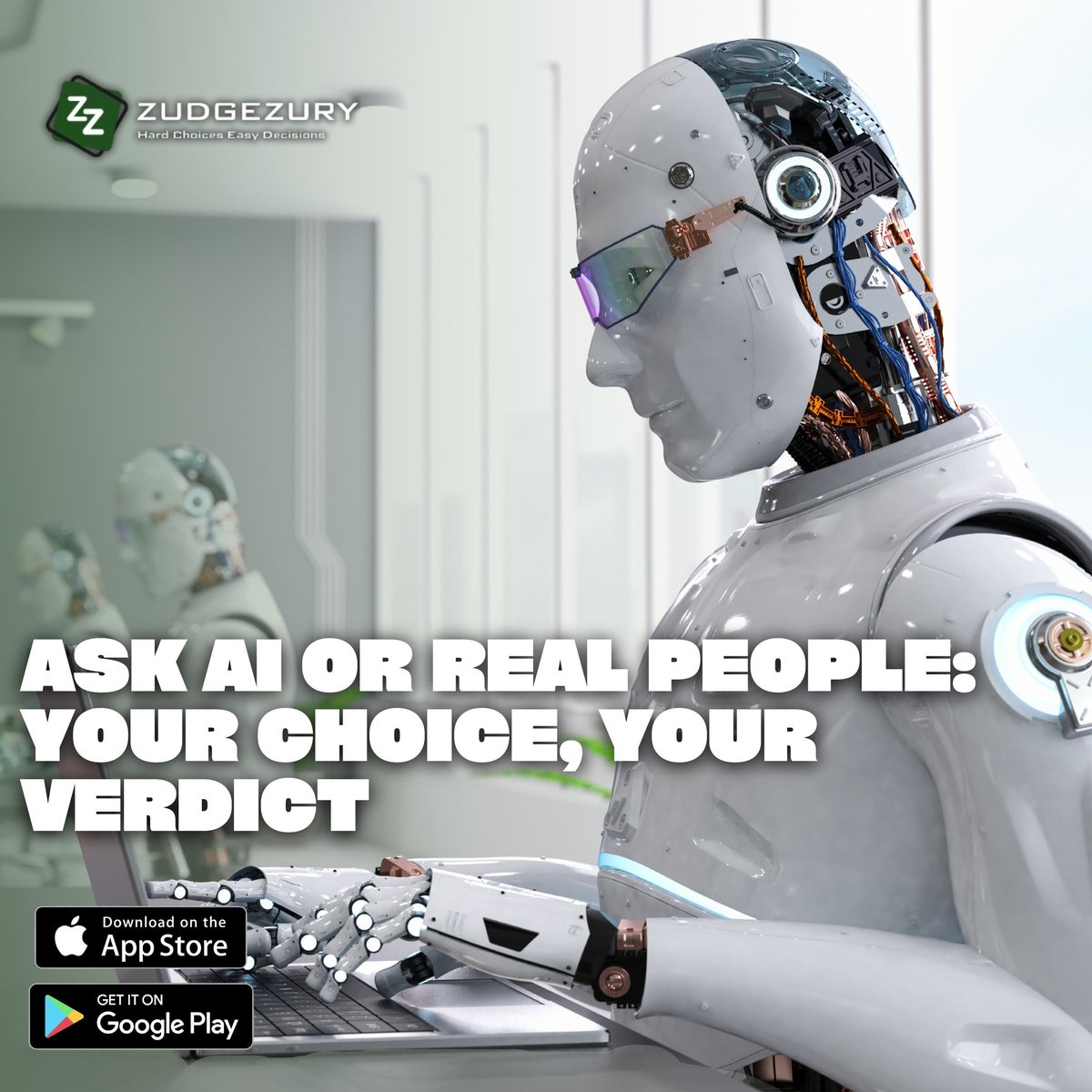 zudgezury's tweet photo. ZudgeZury: Ask AI or Real People – Your Choice, Your Verdict! 🤖🧑‍🤝‍🧑

At ZudgeZury, you have the flexibility to seek wisdom from AI or engage with real people. Your questions, your preferences, your verdict. Join us and embrace the power of choice! 💬🌟 #ZudgeZury https://t.co/T7DiFfPgLv