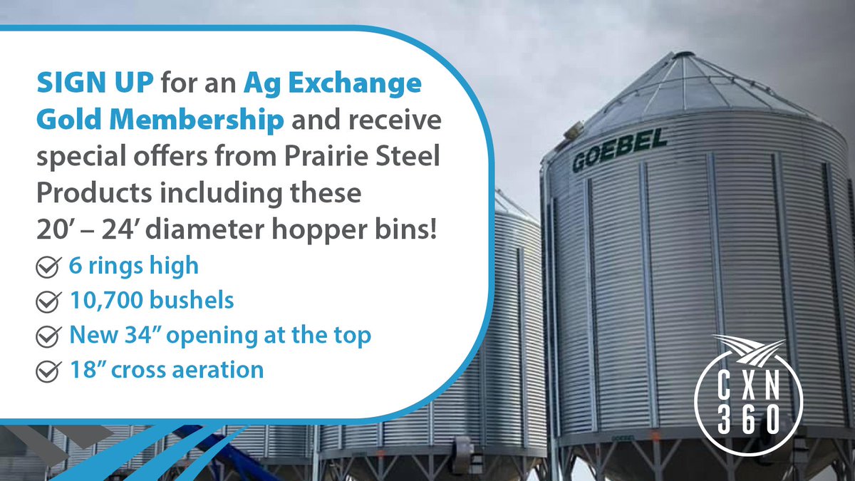 agexgroup's tweet photo. Special offers from Prairie Steel Products will be unique to our network of farm service offerings. Don't miss an offer - sign up for a gold membership today! https://t.co/ImHRwR4Uk5 #AgExchange #WestCdnAg https://t.co/5riwkqDe5p