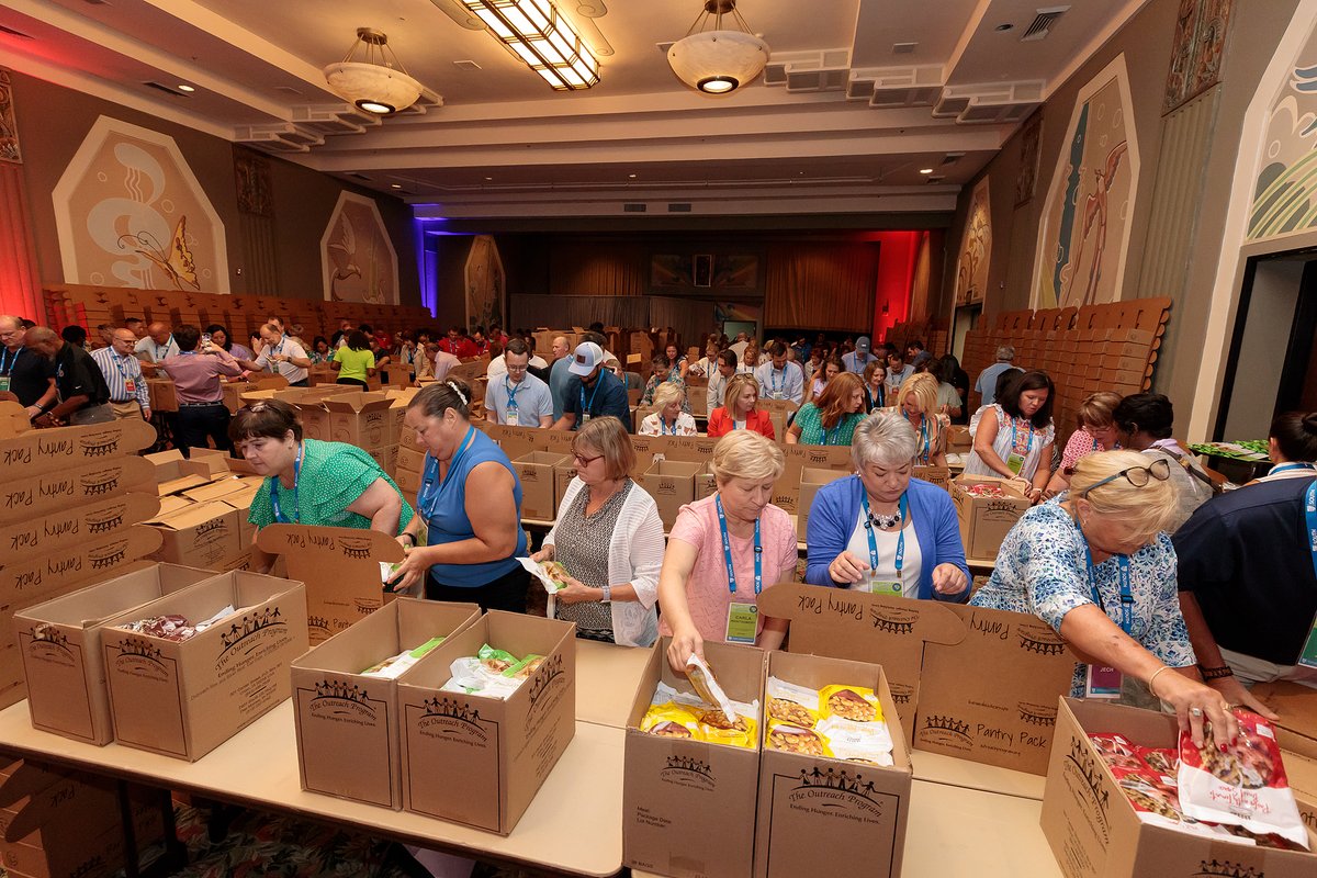 For the 13th consecutive year, attendees of SLC come together to help package meals to support those in need. 
This past year, we packed 110,000 meals for the <a href="/LCFoodBank/">Lowcountry Food Bank</a>, headquartered in Charleston, SC!
A huge thank you to <a href="/Outreachprgm/">The Outreach Program</a>  for coordinating this event!
