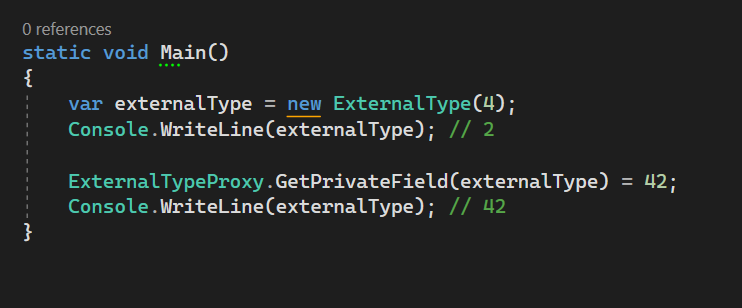 While reading Stephen Toub's article on .NET 8 performance, I noticed a very interesting feature introduced in .NET 8, that I never heard about: [UnsafeAccessor].
It allows you to get a reference to a private field or method of a target type while ignoring visibility checks.