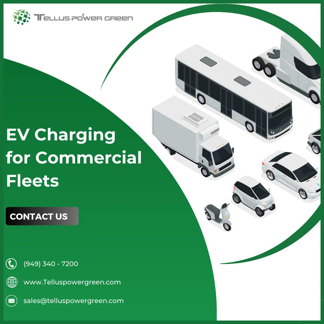 GreenTellu23967's tweet photo. Powering the Green Revolution: Discover How Tellus Power Green's EV Charging Solutions Drive Sustainability for Commercial Fleets. Read our latest blog post to learn more!

Contact Us: sales@telluspowergreen.com / (949) 340 - 7200
Read Further: https://t.co/3OVWYfnOKC
#fleet https://t.co/tHOOCWt5EK