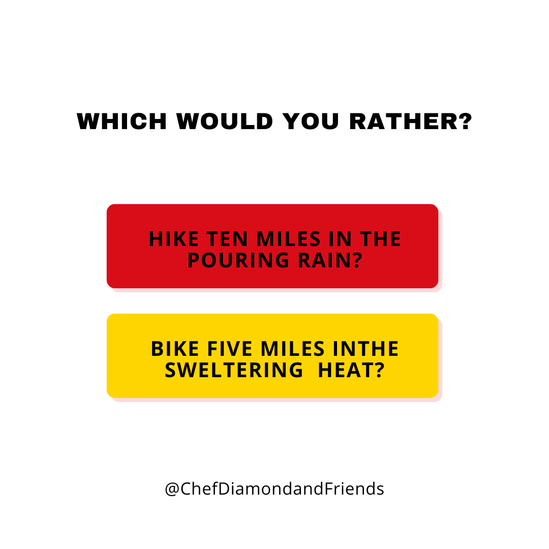 Which would you rather?

ChefDiamondandFriends.com

#ChefDiamondandFriends #CookingClubForKids #ChefDiamond