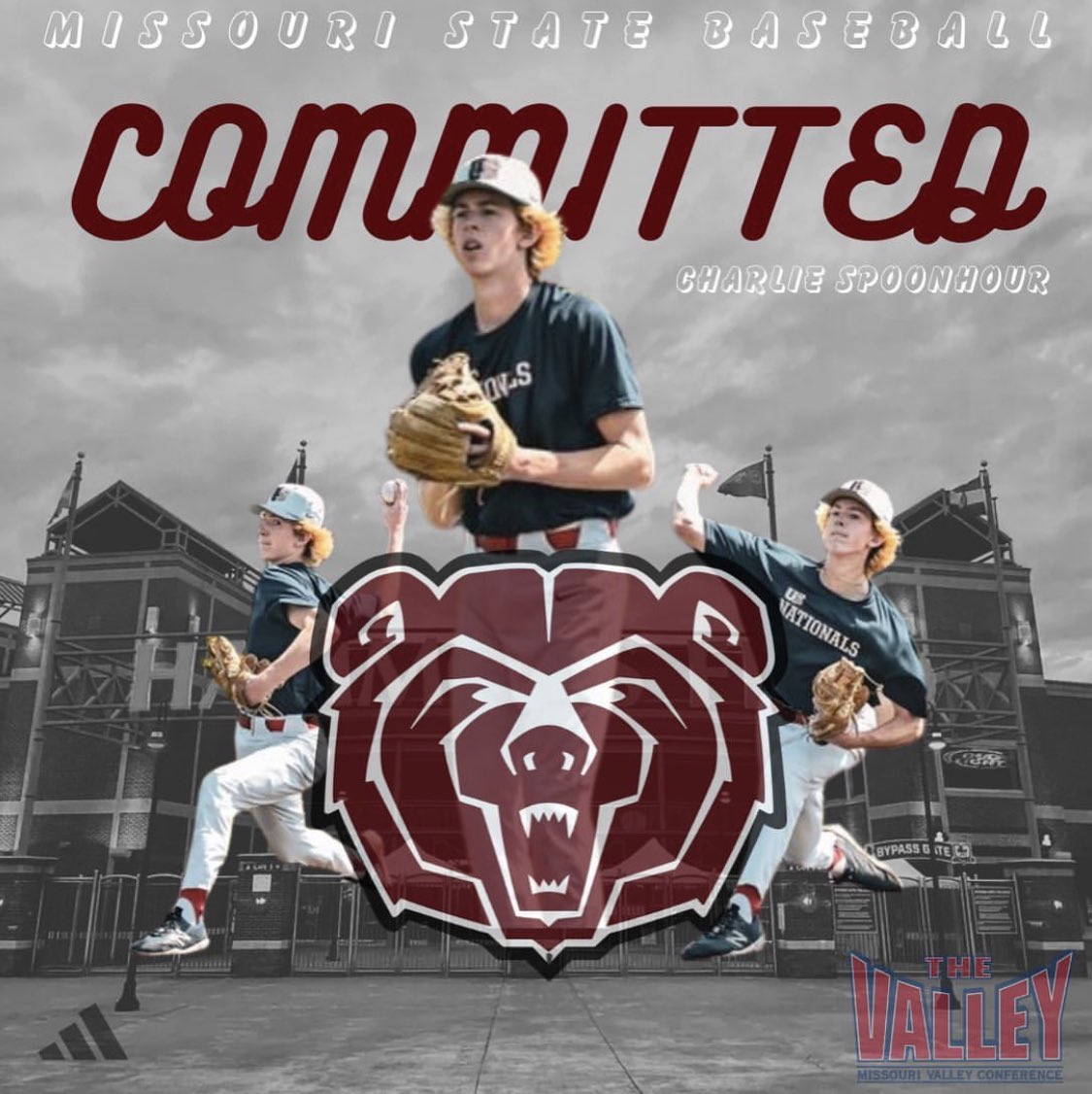 US Nationals Midwest (@usnatsmidwest) on Twitter photo Congrats to US Nationals Player <a href="/C_Spoonhour/">Charlie Spoonhour</a> on your commitment to play baseball at Missouri State. Congrats to US Nationals Player <a href="/C_Spoonhour/">Charlie Spoonhour</a> on your commitment to play baseball at Missouri State.