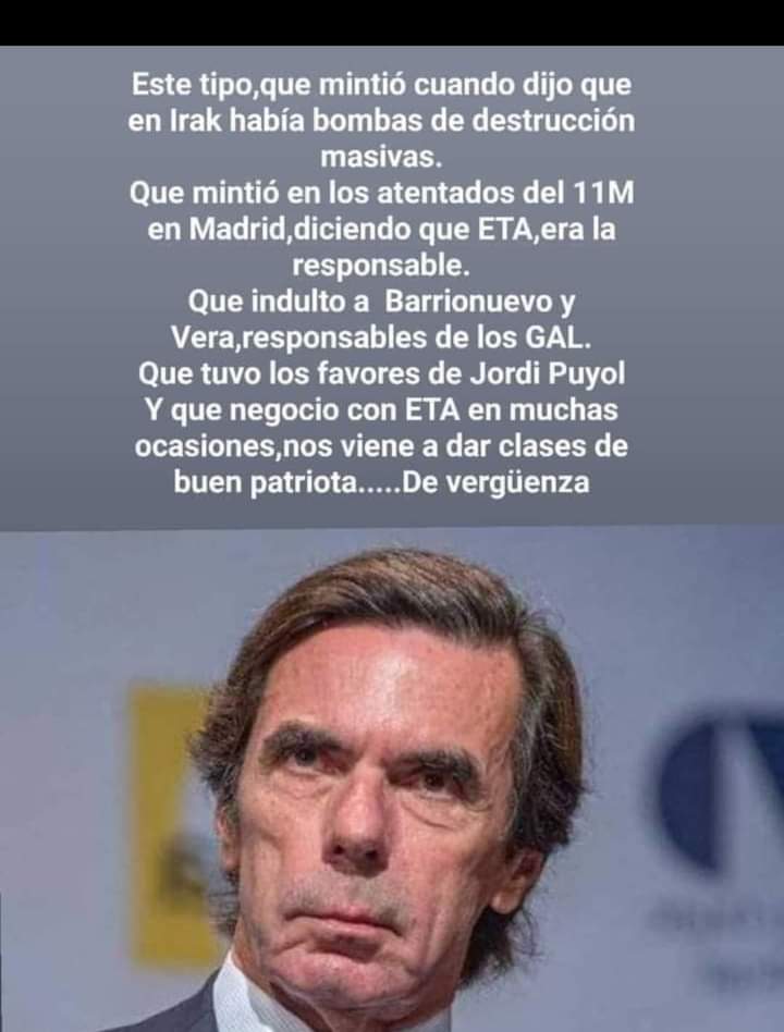 <a href="/okdiario/">okdiario.com</a> Pero de que Amnistía habláis, so gilipollas <a href="/eduardoinda/">Eduardo Inda</a> y <a href="/IdiazAyuso/">Isabel Díaz Ayuso</a>. Haciendo patria por algo que no existe?
Si es que con gilipollas, me quedo muy corto.