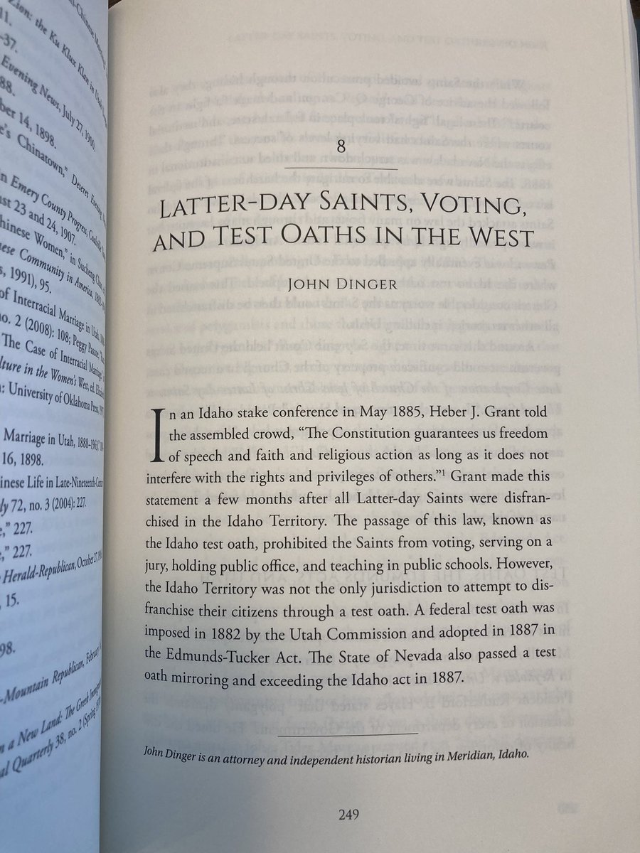 dinger_john's tweet image. Good news x2 today. First, I just had an article accepted by the Utah Historical Quarterly. Second, a chapter I wrote is finally in print and in my hands.