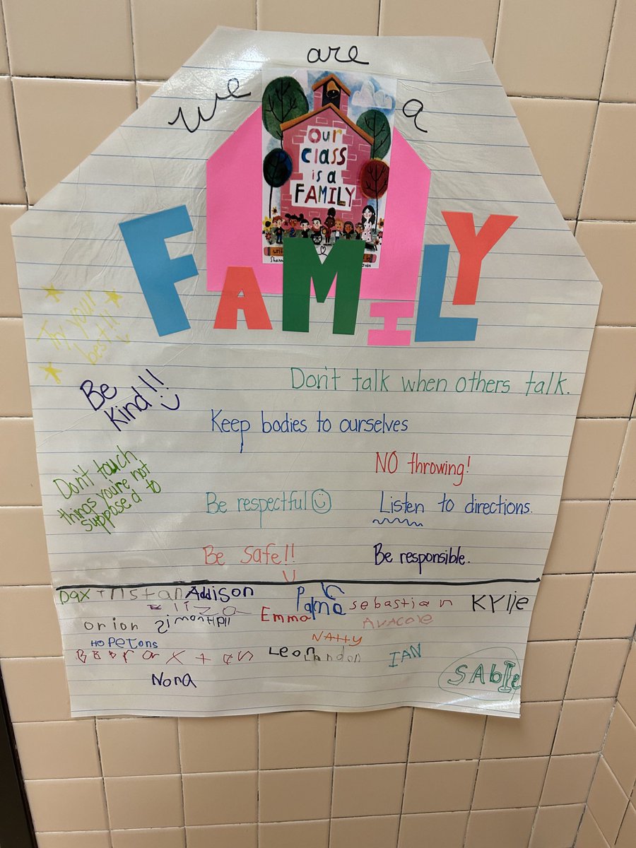 MWCSD_Valley's tweet image. The classroom community in ⁦@MeredithFreida⁩ Mrs. Freida’s first grade have established their norms for the year!!