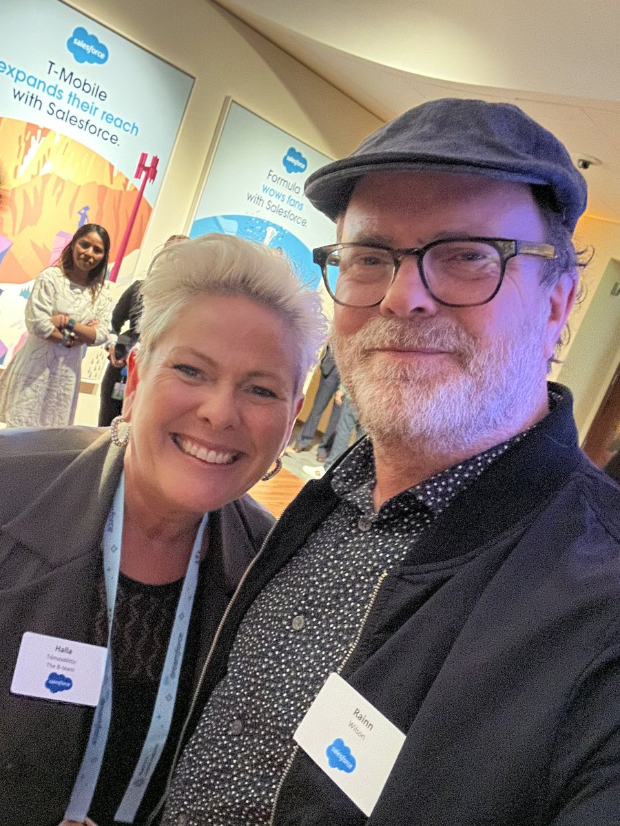 What a morning, talking #climate #AI with the one and only @rainnwilson @Dreamforce @salesforce #DF23 #bteam - lets drive this revolution with #humanity at the heart ❤️