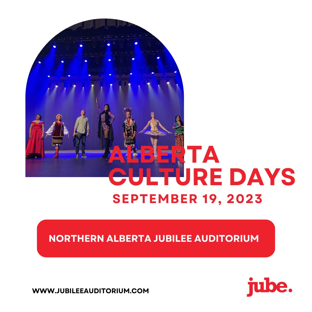 Join us for Alberta Culture Days at the Jubilee Auditorium in #YEG Sept. 19! It's a day filled with art, culture, and community spirit! Let's come together to honor the rich tapestry of Alberta's heritage. Learn more at jubeschool.com/ab-culture-days