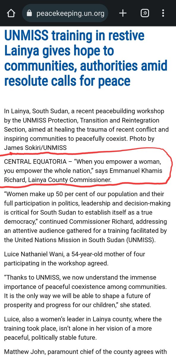 This was once Emmanuel Khamis' statement.  #southsudan 
peacekeeping.un.org/en/unmiss-trai…