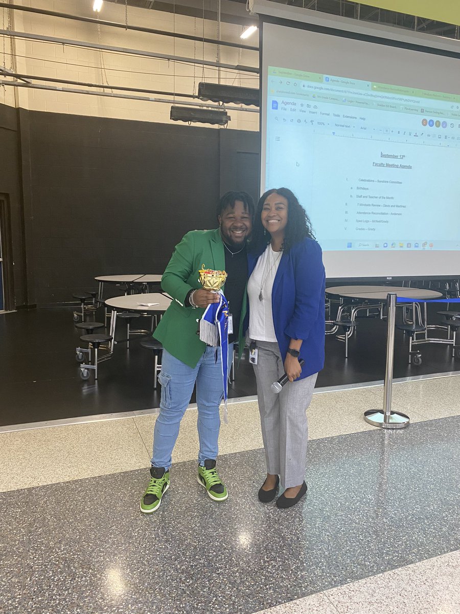 Congratulations to our Teacher and Para of the Month here at the 9th grade campus, Mrs. Hernandez and Mr. Anderson! We appreciate all that you do! #BeTheVillage