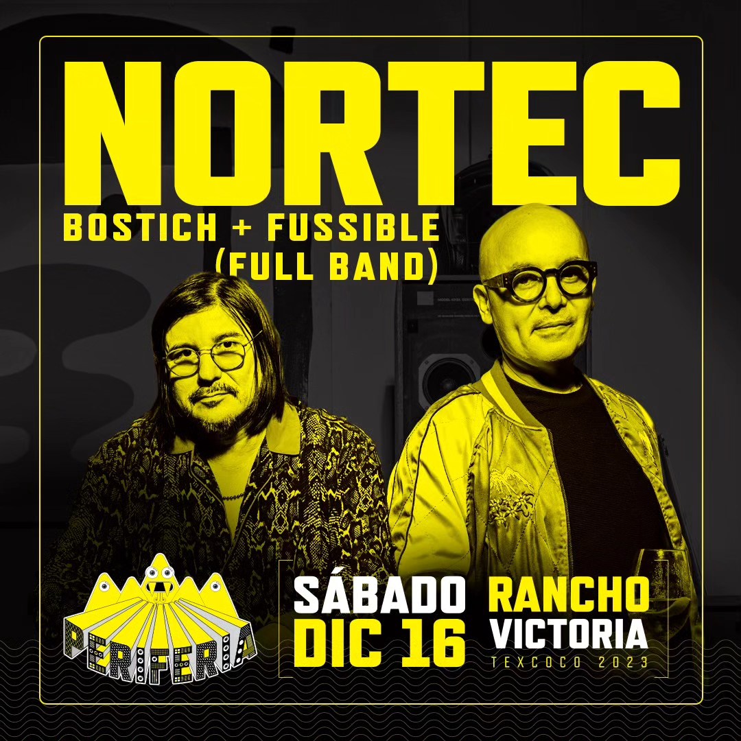 Desde El Dandy del Sur, viene la fusión músical que se volvió un referente en la electrónica 👾

Nortec: Bostich + Fussible nos darán cátedra de cómo se revolucionan y evolucionan los géneros regionales 🤖🪗

No te los pierdas este 16 de diciembre en #Periferia2023 🏕️

#Texcoco