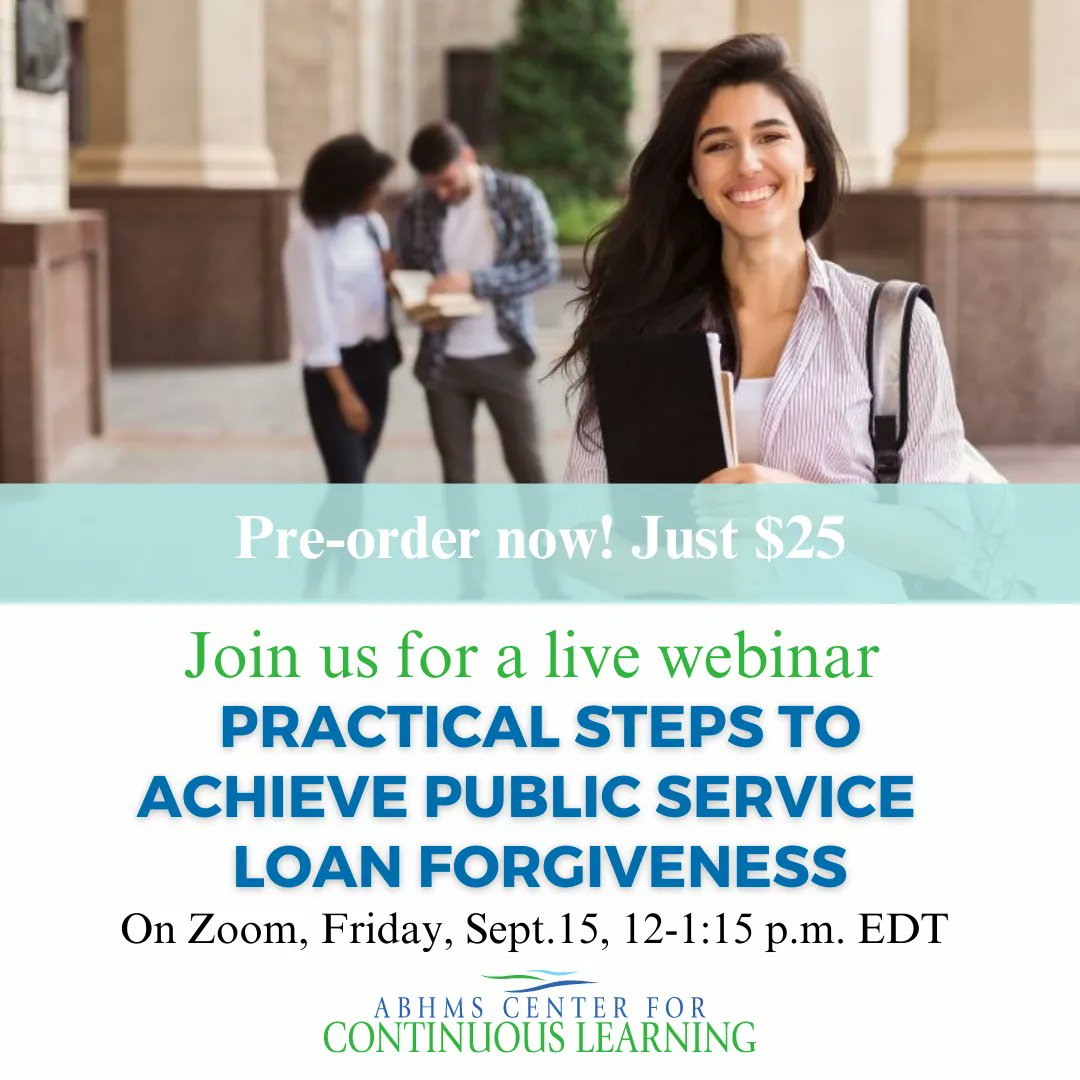 Join us for a live webinar on Friday, Sept. 15, and learn about Public Service Loan Forgiveness, income-driven repayment options, and other available federal forgiveness programs. Explore your options in repayment and create your next steps. buff.ly/47VR3Py