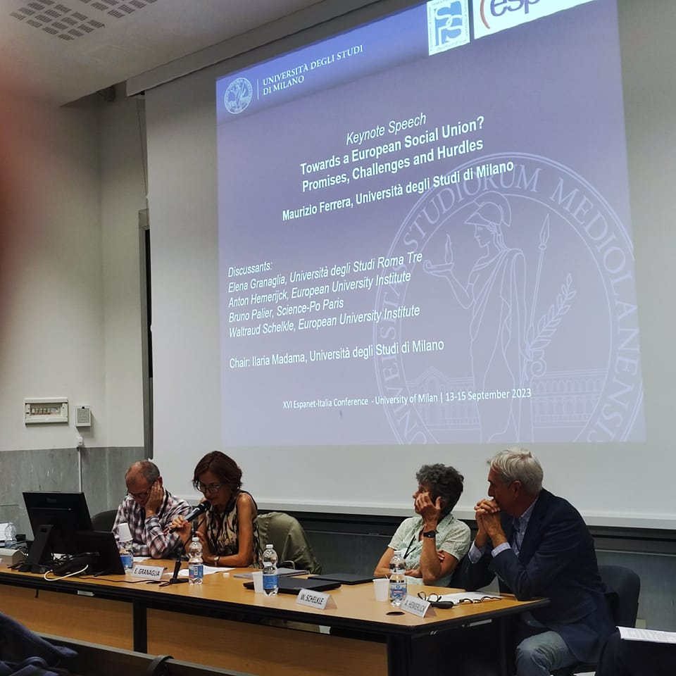 Anton Hemerijck discussing Maurizio Ferrera's keynote speech at #Espanet Italia in Milan <a href="/EUI_Wellsire/">Wellbeing Returns on Social Investment</a> <a href="/CITILabproject/">CITILab</a> <a href="/FondCariplo/">Fondazione Cariplo</a> <a href="/GemmaScalise/">Gemma Scalise</a> <a href="/MyftiuJurgena/">Jurgena Myftiu</a> @colombini_g <a href="/c_come_cristina/">Cristina Burini</a>