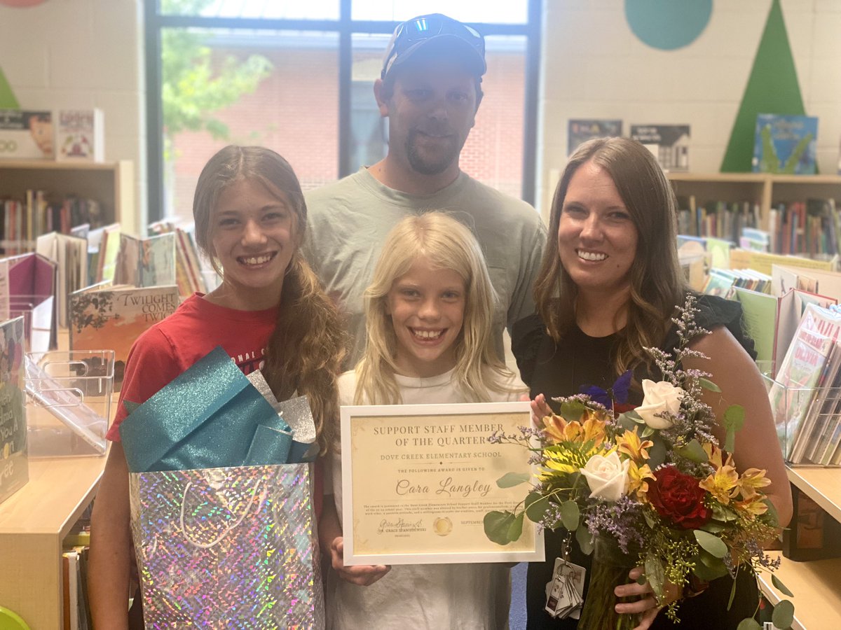 Congratulations to our first ever DCES Staff Member of the Quarter - Mrs. Cara Langley! We have so many amazing support staff members at Dove Creek and we are thrilled to celebrate just how fabulous they are each quarter. Congrats, Cara! We love you BIG! 💚🎉 <a href="/oconeecoschools/">Oconee County Schools</a>