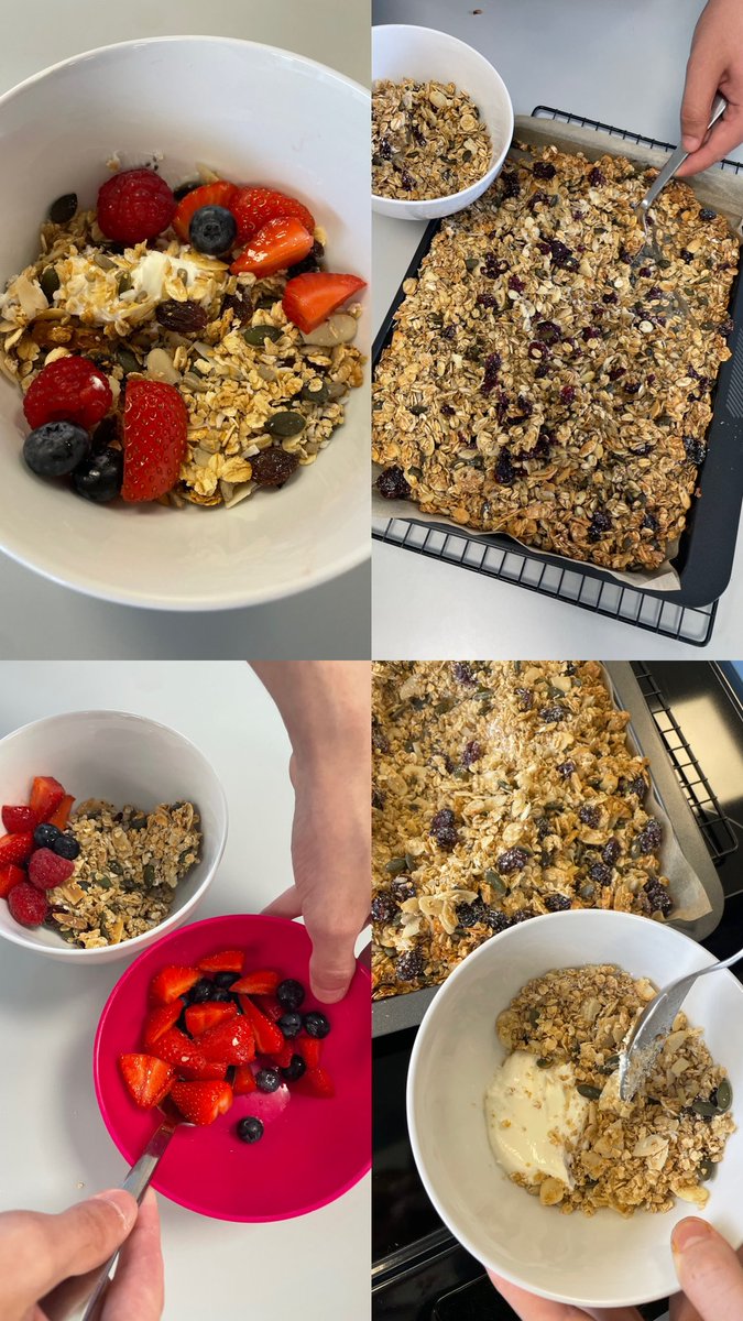 cakesbysadhbh's tweet photo. Delicious and nutritious granola bowls made by TY’s in their first practical lesson this week.   

Students explored the importance of nutrition in the diet and demonstrated a wide variety of baking skills!! 👩‍🍳  

#homeeconomics #granola #granolabowls #skillsforlife https://t.co/QfzQLwEvjN