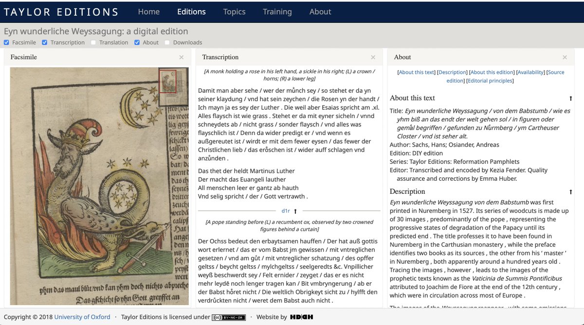HLaehnemann's tweet photo. Pleasure showing the #xmlsummerschool round the Taylorian together w/ @emmahuber. The 'Weissagung' was one of the very first texts edited in the @TAYOxford Editions! https://t.co/0sn3JOV5S6 https://t.co/JW8hxUP57r