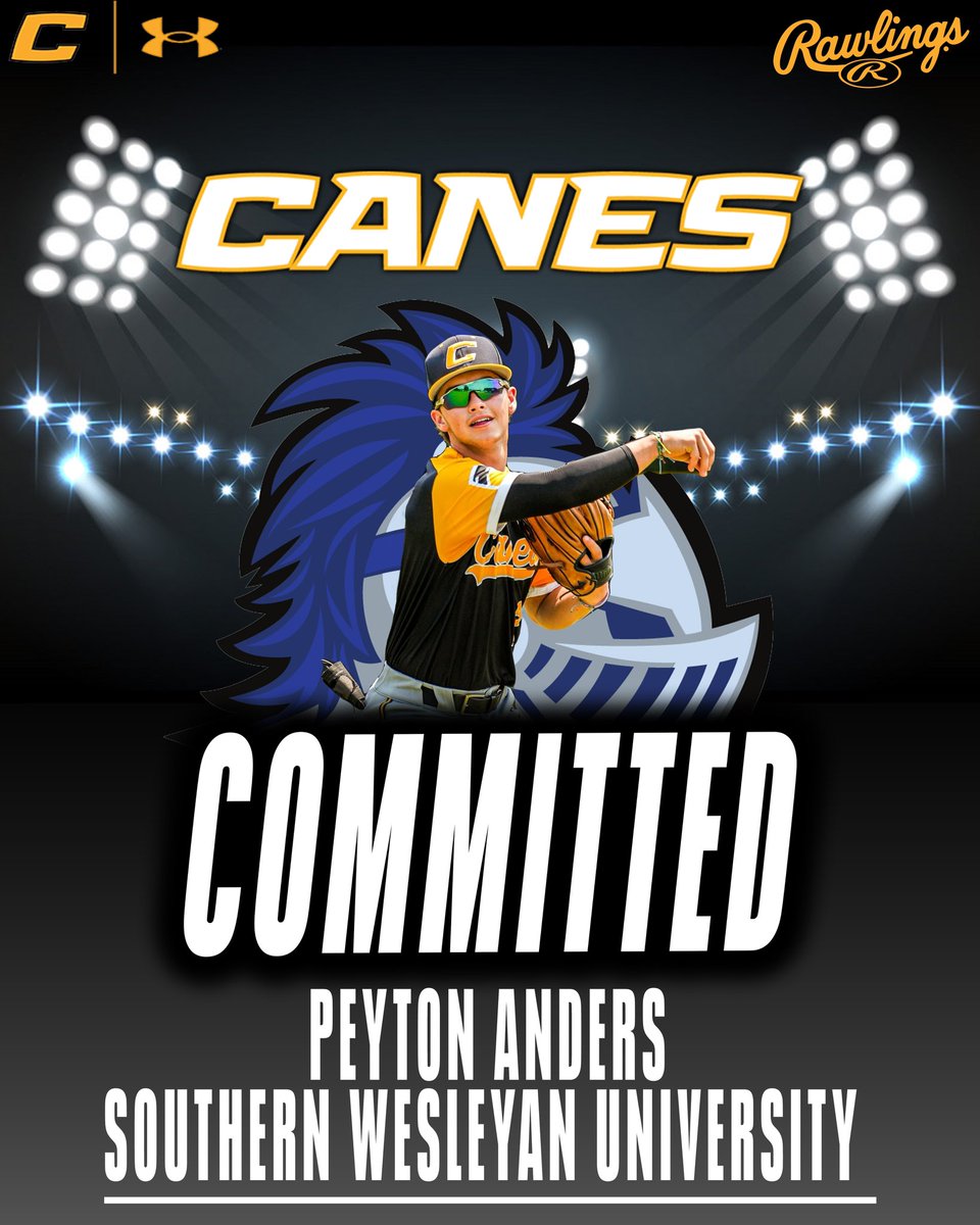 Canes Baseball (@thecanesbb) on Twitter photo Canes 2024 INF <a href="/peytonanders2/">Peyton Anders</a>
(Easley, SC) has committed to Southern Wesleyan University! <a href="/SWUBaseball/">Southern Wesleyan Baseball</a>
#TheCanesBB | #Committed
#DifferentBrandOfBaseball Canes 2024 INF <a href="/peytonanders2/">Peyton Anders</a>
(Easley, SC) has committed to Southern Wesleyan University! <a href="/SWUBaseball/">Southern Wesleyan Baseball</a>
#TheCanesBB | #Committed
#DifferentBrandOfBaseball
