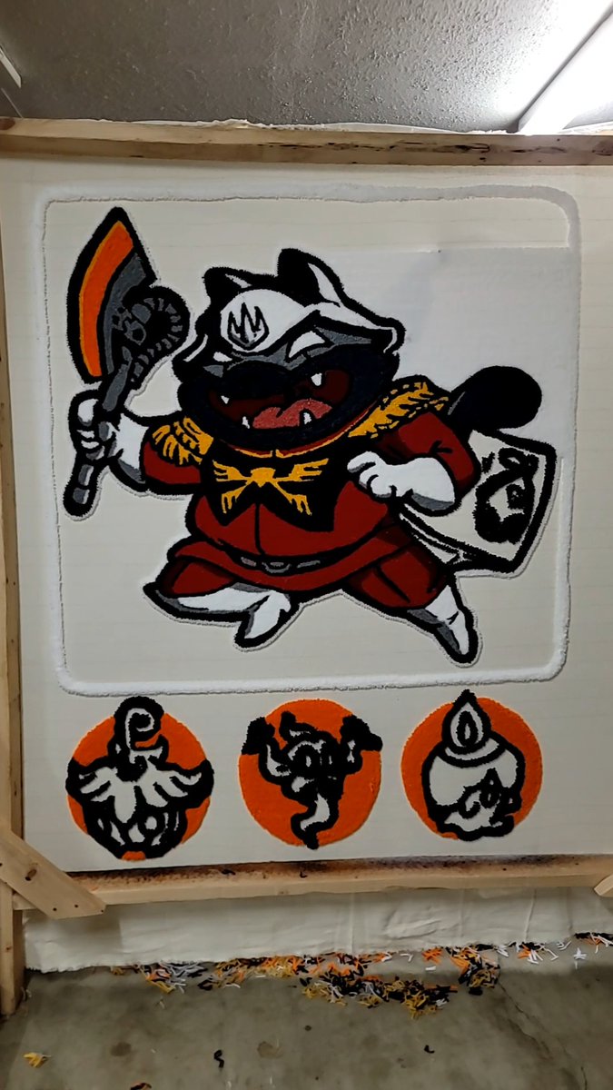 nightdigital_'s tweet photo. Been back on the rug grind! It's been a lot of fun and I can't wait to get it all glued up.

Commissions are open if anyone wants to get into the next frame! Just shoot me a dm and we can get the process started. https://t.co/cVwkxbci3q