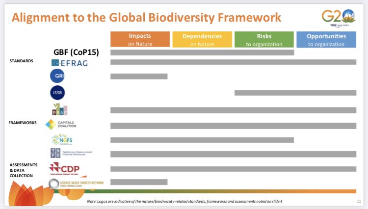 Assessing and Reporting Nature-and-Biodiversity-related Risks & Opportunities Stocktaking Analysis of Standards and Initiatives: g20sfwg.org/wp-content/upl… @J_L_K_Smith @sschmittox @AlexandriaESG @TNFD_ @GlobalCanopy #ESG