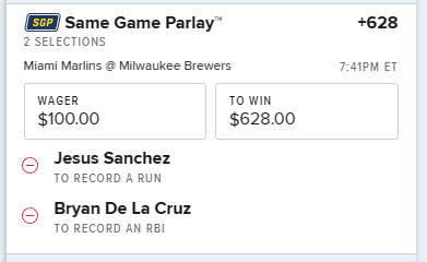 Lineup_Guy's tweet photo. FD doing the same thing with the Marlins. Sanchez is batting before De La Cruz but they haven't adjusted. 1u and .5 u

#GamblingX https://t.co/HyqXwX3fk2