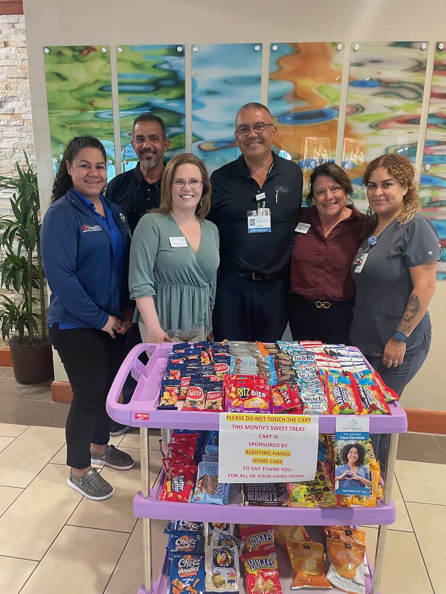 Assisting Hands® Home Care is proud to sponsor the Sweet Treat Cart to thank the hard working team at UF Health The Villages Hospital.

#UFHealth #AssistingHands #TheVillages #Hospital #HomeCare #EmployeeAppreciation #HealthcareHeros #NursesSaveLives  #CompassionateCare