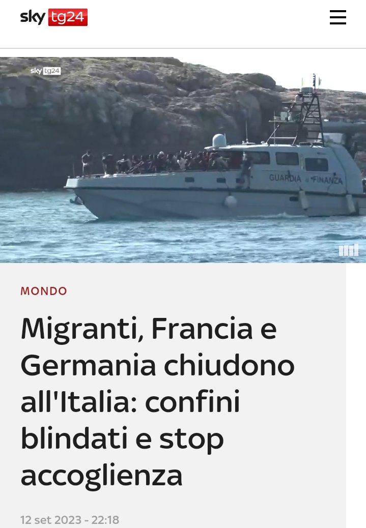 <a href="/Mov5Stelle/">MoVimento 5 Stelle</a> Succede da quando c'è la dx!
Dietro a questa invasione c'è la regia di qualcuno che vuole destabilizzare l'Italia e far cadere questo governo.
Secondo voi chi vuole questo?Gli Usa?L'Europa?
Entrambi?
Oppure un partito amico traditore dell'Italia che sbraita x la sete di potere?!!