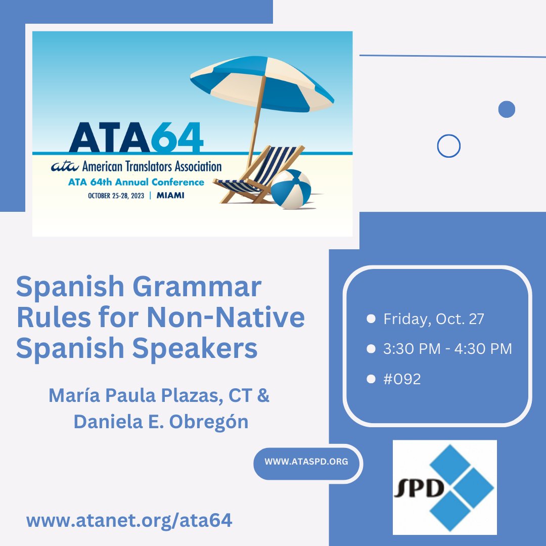 ATASpanishDiv's tweet photo. Algunas de las ponencias imperdibles que ofrece #ata64 este año. ¡Aprovecha la inscripción con descuento hasta el 16 de septiembre! https://t.co/GsXEYEidsd