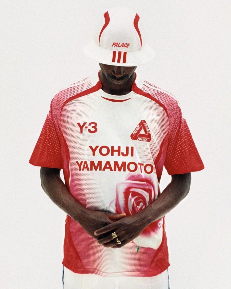 Palace Y-3 Football T-Shirt White/Red Men's - FW22 - US