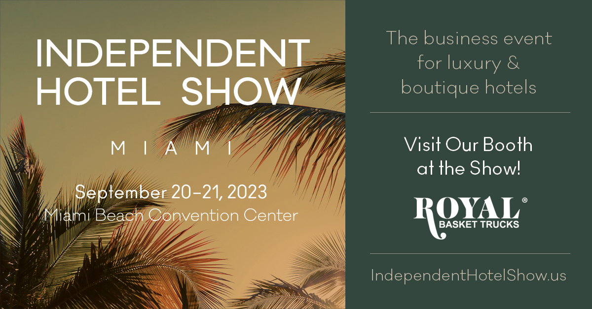 Join us in booth #539 at the 2023 Independent Hotel Show in Miami Beach, FL! The Independent Hotel Show Miami will take place September 20-21 at the Miami Beach Convention Center. To learn more visit independenthotelshow.us
#IHSMiami  #HospitalityIndustry