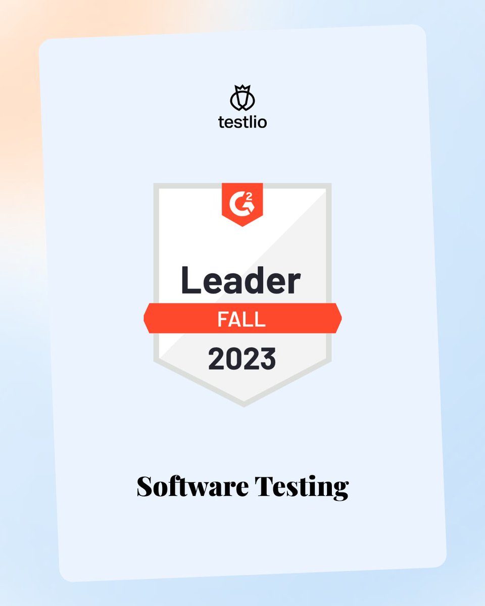G2 fall reports are out, and Testlio has again achieved leader status in software testing. We appreciate the continued recognition from our clients.

Find out what people are saying about us: hubs.ly/Q0227C4G0

 #softwaretesting #softwaredevelopment #mobileapplications