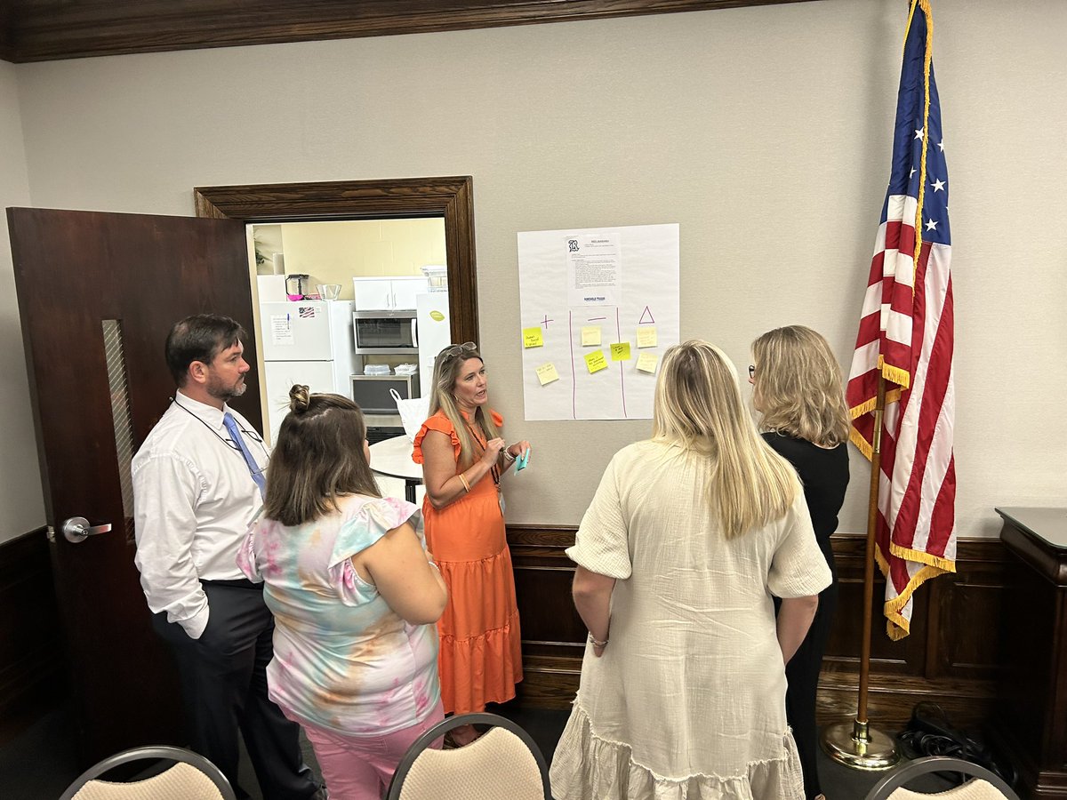 ASD_1Excellence's tweet photo. The #ASD1 district guiding coalition met today to identify the Four Pillars of a PLC for our district, beginning with our mission and vision. #atPLC #ElevateA1 #A1Excellence @SolutionTree https://t.co/Yc3ZU3QchH