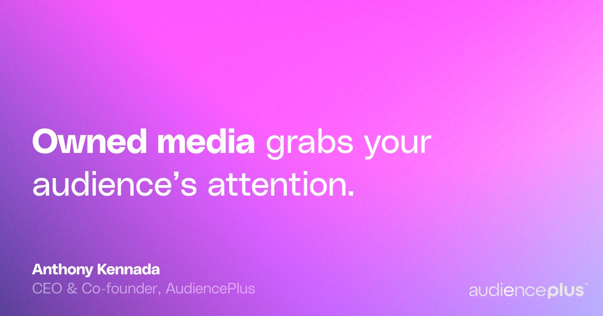 😬 Your audience is distracted. 
➡ That means it requires creative execution to reach.
📣 More and more companies are waking up to how owned media impacts business outcomes. This translates into more competition to break through the noise and reach your intended audience.