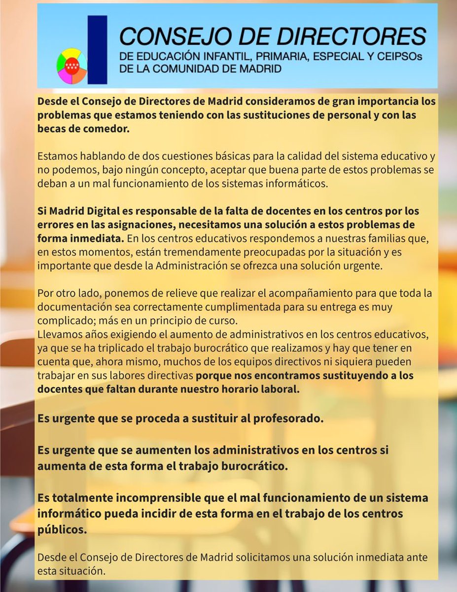 Maestros/as de Primaria (Madrid) tweet media