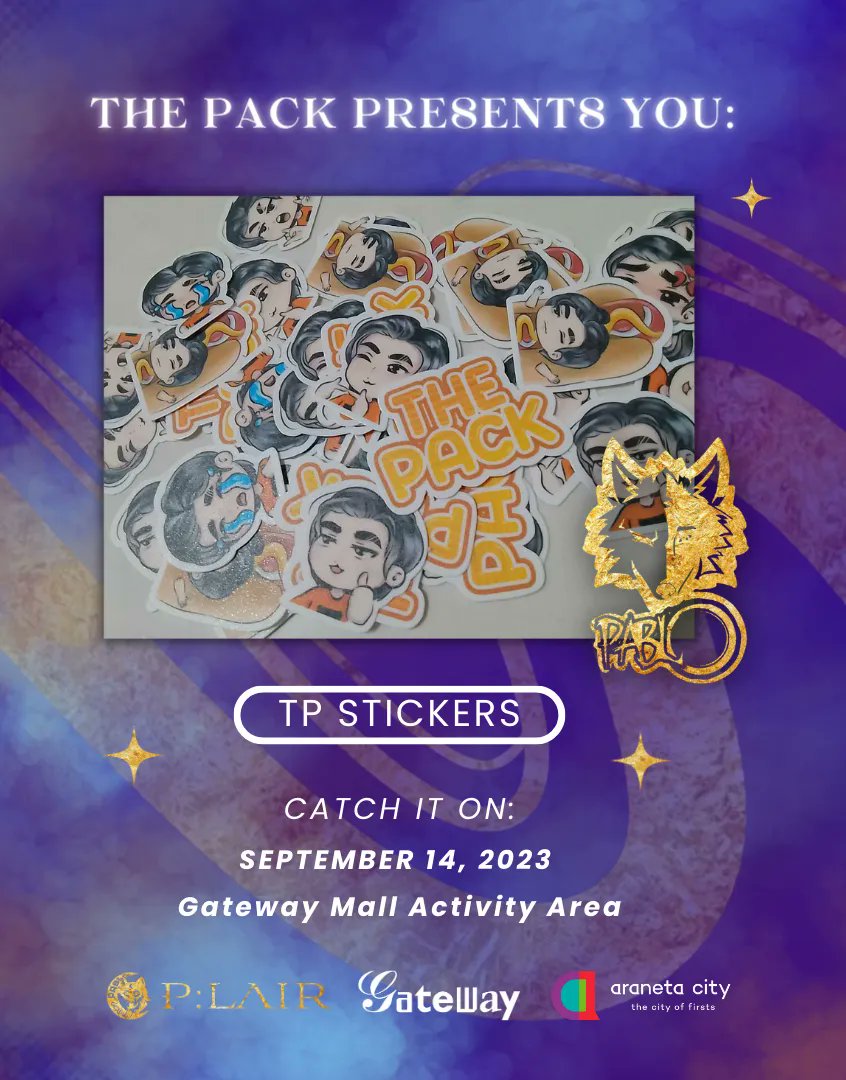ThePackMods's tweet photo. See you guys later at Panukit! We got The Pack DC stickers for all - until supplies last!

We'll be at Gateway Mall Activity Area  waiting for you! See you!

PABLO DDAY BOOGSH
@SB19Official #SB19
#SB19_PABLO @imszmc 
#KaarawanNiSB19Pablo
@AranetaCity #CityOfFirsts
#AranetaCity https://t.co/03rmniThHX