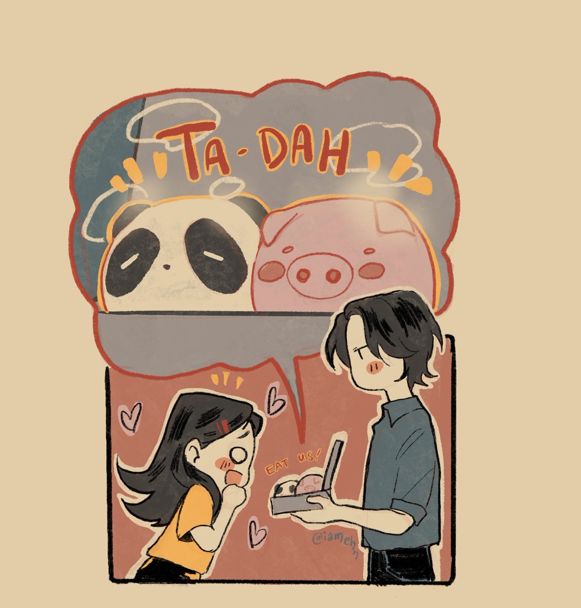 He knows the way to her heart
 (●´ω｀●) HAHAHAHAHAHAHA