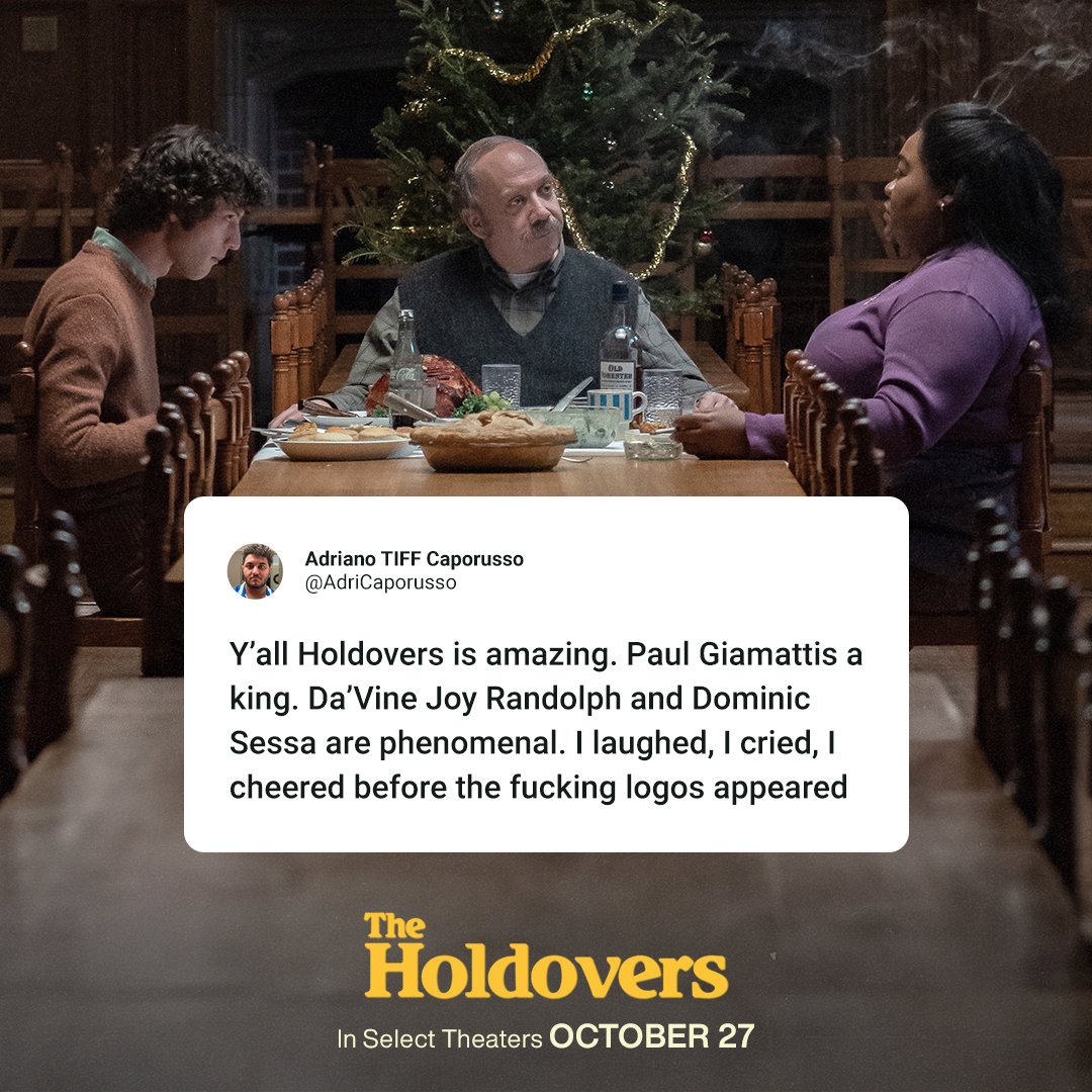 Alexander Payne's #TheHoldovers is winning hearts at TIFF.

Vote for it now for the People's Choice Award: tiff.net/vote-pca-2023/