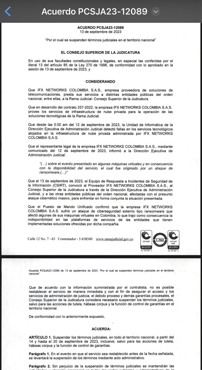 ASUNTOSLEGALESS's tweet photo. Por el cual se suspenden términos iudiciales en el territorio nacional" Rama Judicial https://t.co/aIbpDII0Hb