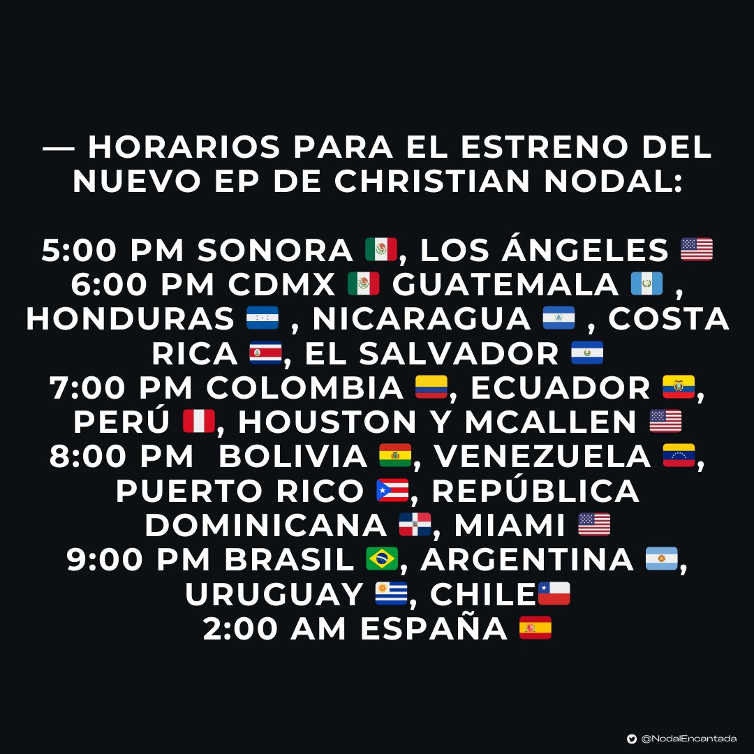 NodalEncantada's tweet photo. 📌 Horarios para el lanzamiento de "MÉXICO EN MI VOZ" EP.1 https://t.co/LIrZwx3svC