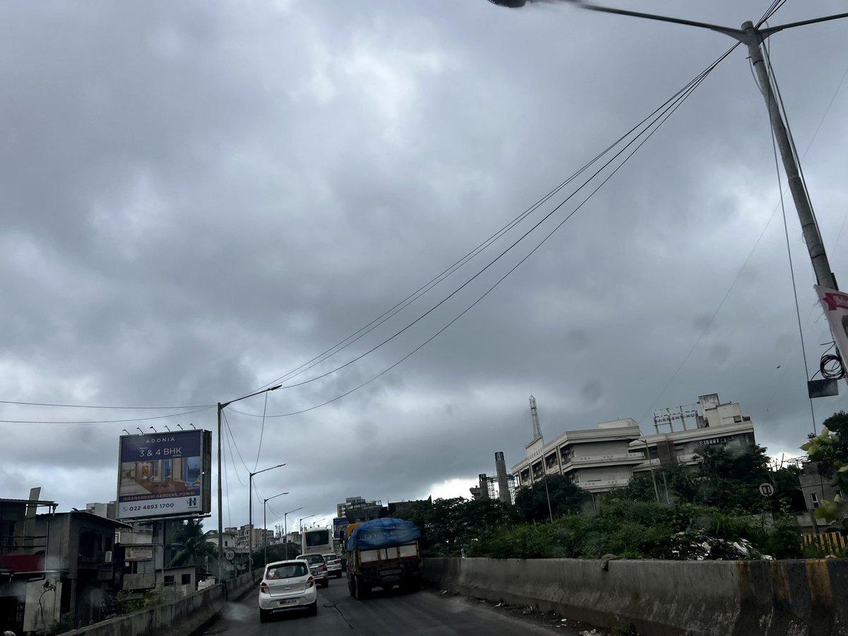 Dark clouds gathering over Mumbai, ready to bless the city with some much-needed rain! ☔️🌧️ #MumbaiRains #MonsoonMagic