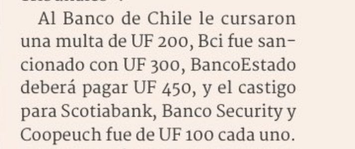 - Multan a Bancos por no informar oportunamente a la Fiscalía de información q se solicita ✅

-Montos ridículos  de multas no cumplen con efecto disuasivo. ❌

df.cl/mercados/banca…