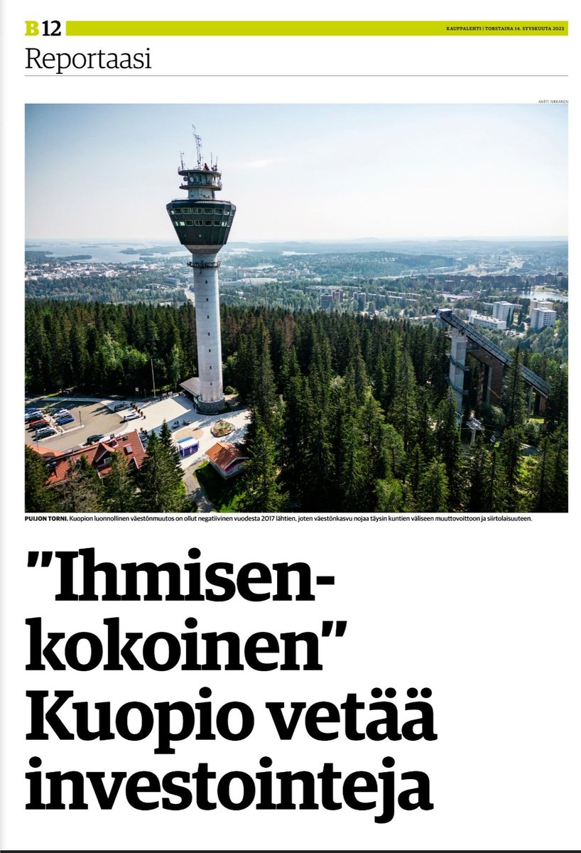 "Kuopio yllättää elinvoimaisuudellaan"

Kasvukeskus houkuttelee investointeja &amp; osaajia. Kaupungin &amp; kasvuyritysten investointien kokoluokka mitataan miljardeissa euroissa #Savilahti #Tahko

Suomen 2. vetovoimaisimman kaupungin elinvoimatekijöistä lisää KL:kauppalehti.fi/uutiset/ihmise…