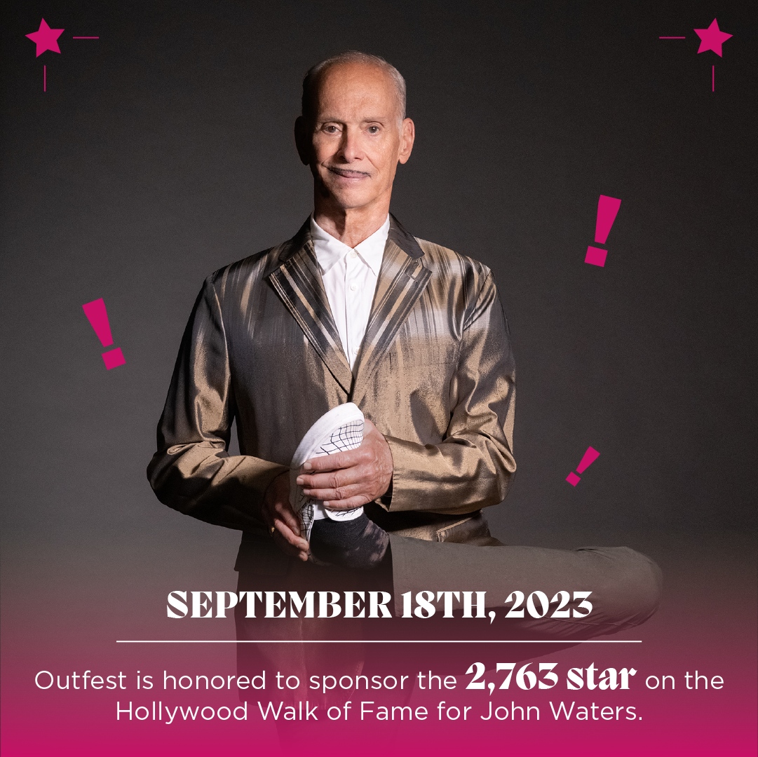 Join us September 18th to honor John Waters as he receives his star on The Hollywood Walk of Fame!⁠ ⁠ In-person and streaming online. Click here for more info: outfest.co/walk-of-fame