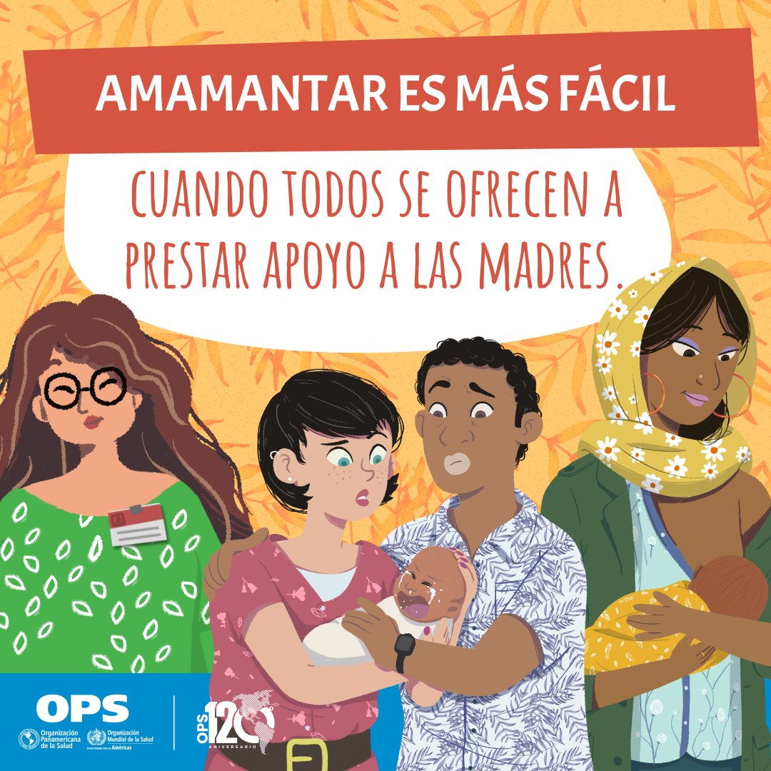OPSOMSMexico's tweet photo. Cuando se brinda apoyo a las mujeres para amamantar, aumenta la duración y exclusividad de la lactancia materna 🤱🏼🤱🏽🤱🏾.

El apoyo a la #lactanciamaterna por parte de los empleadores genera mayor satisfacción y lealtad con la empresa 🏢🏬🏦. https://t.co/rpoF9E1oks