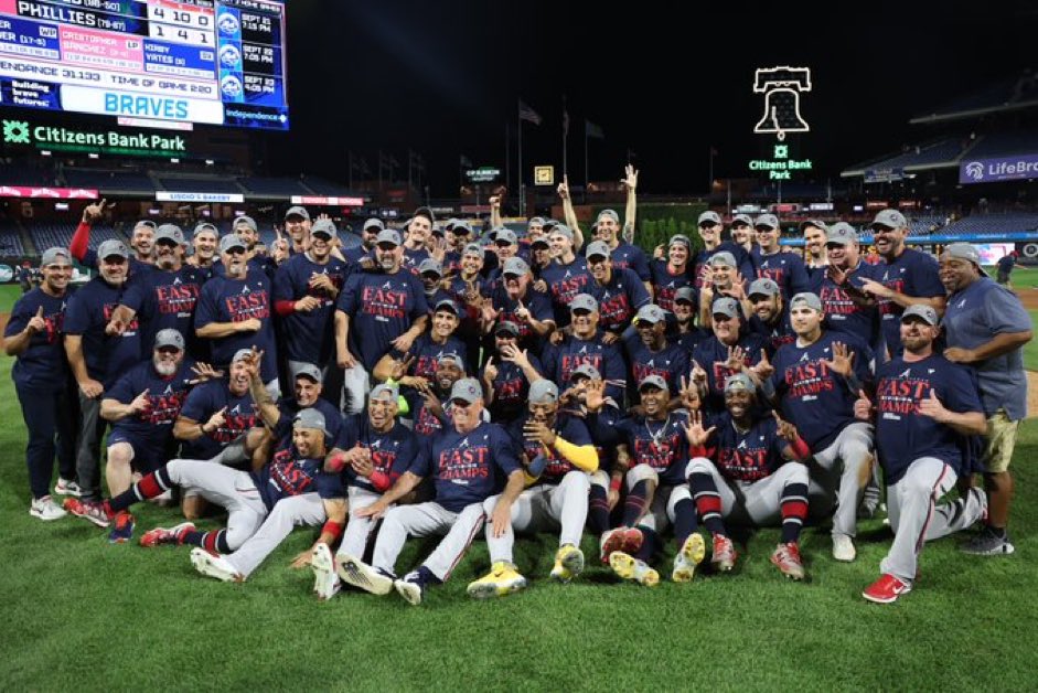 coryjmccartney's tweet photo. If you were born in 1991, the #Braves have won 21 division titles in your 32 years of existence. 

A 65 percent division title rate in your time on Earth is pretty, pretty good. https://t.co/TDZfhuR9VE