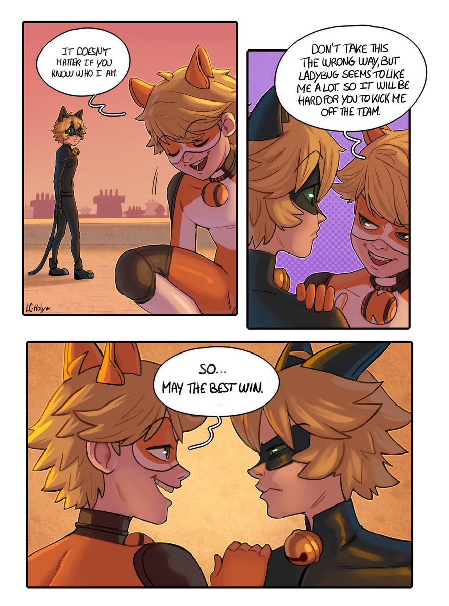 A dog, a cat and a ladybug.

1/2